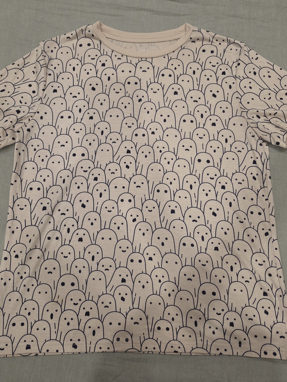 Ghost Print Short Sleeve Tee Pink & Black